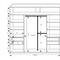 Шкаф-купе 2150 серии NEW CLASSIC K4+K4+K4+B22+PL4(по 2 ящика лев/прав+F обр.штанга) профиль «Капучино» в Красноуральске - krasnouralsk.mebel24.online | фото 3