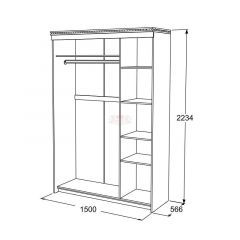 Шкаф-купе 3-х дверный Ольга-13 (1500) в Красноуральске - krasnouralsk.mebel24.online | фото 2