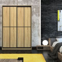 Шкаф-купе Лофт 1600 Шк16-47 (Дуб Сонома) в Красноуральске - krasnouralsk.mebel24.online | фото
