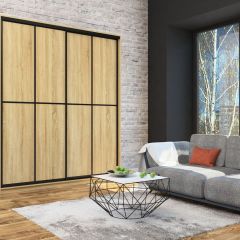 Шкаф-купе Лофт 2000 Шк20-60 (Дуб Сонома) в Красноуральске - krasnouralsk.mebel24.online | фото