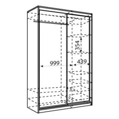 Шкаф-купе Рене 1500 вариант 1 (ЛДСП/ЛДСП) в Красноуральске - krasnouralsk.mebel24.online | фото 4