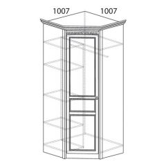 Шкаф угловой №183 "Лючия" Фасад зеркало (Угол 1007*1007) Дуб оксфорд в Красноуральске - krasnouralsk.mebel24.online | фото 2