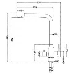 Смеситель д/кухни MELANA-F610304 Stello нерж.сталь, с переключателем на фильтр, однорычажный, сатин в Красноуральске - krasnouralsk.mebel24.online | фото 4