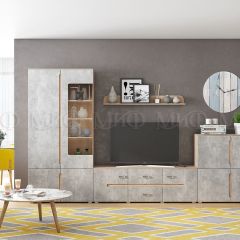 КИМ Стенка (Бетон темный/Дуб Сонома) Вариант 1 в Красноуральске - krasnouralsk.mebel24.online | фото