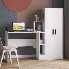 Стол компьютерный СКМ-1 ЛДСП Белый в Красноуральске - krasnouralsk.mebel24.online | фото