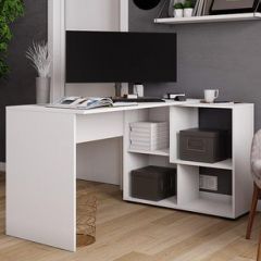 Стол компьютерный угловой СКМУ-4 Белый в Красноуральске - krasnouralsk.mebel24.online | фото