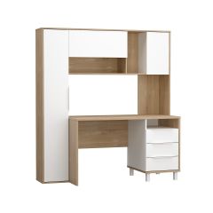 Стол рабочий 12.95 N Комфорт (Дуб сонома, Белый PE шагрень) в Красноуральске - krasnouralsk.mebel24.online | фото 2
