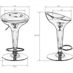 Стул барный DOBRIN BOMBA LM-1004 (серебряный металлик) в Красноуральске - krasnouralsk.mebel24.online | фото
