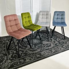 Стул CHILLI SQUARE BLUVEL-03 светло-серый, велюр / черный каркас М-City в Красноуральске - krasnouralsk.mebel24.online | фото 5