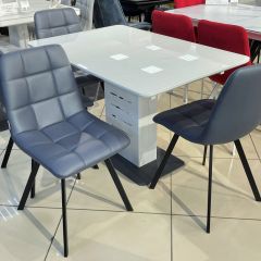 Стул CHILLI SQUARE HK017-09 серо-черничный, PU/ черный каркас М-City в Красноуральске - krasnouralsk.mebel24.online | фото 6