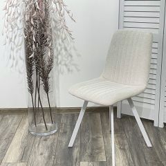 Стул ELVIS WZ2042-18 белая галька фактурный велюр / белый каркас М-City в Красноуральске - krasnouralsk.mebel24.online | фото