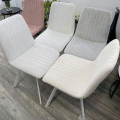 Стул ELVIS WZ2042-18 белая галька фактурный велюр / белый каркас М-City в Красноуральске - krasnouralsk.mebel24.online | фото 6