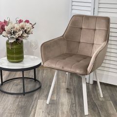 Стул MAVERICK 360 град. поворот. BLUVEL-40 BEIGE/ белый каркас, М-City в Красноуральске - krasnouralsk.mebel24.online | фото 2