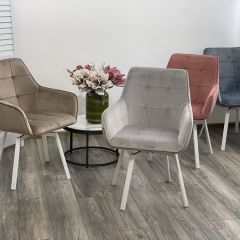 Стул MAVERICK 360 град. поворот. BLUVEL-40 BEIGE/ белый каркас, М-City в Красноуральске - krasnouralsk.mebel24.online | фото 3