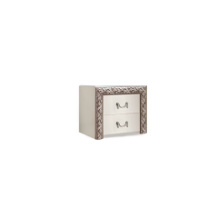 Тумба прикроватная (2 ящика) Тиффани Premium слоновая кость/серебро (ТФТП-2(П) в Красноуральске - krasnouralsk.mebel24.online | фото
