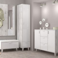 Вешалка с зеркалом Эго ВЗ-1 Бетон светлый в Красноуральске - krasnouralsk.mebel24.online | фото 2