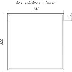 Зеркало Corsica 600х600 black без подсветки Sansa (SB1064Z) в Красноуральске - krasnouralsk.mebel24.online | фото 4