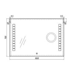 Зеркало Quadro 100 alum (линза) с подсветкой Sansa (SQL1030Z) в Красноуральске - krasnouralsk.mebel24.online | фото 8