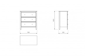 2.08.02.020.14 САГА комод 3 ящика белый/ясень в Красноуральске - krasnouralsk.mebel24.online | фото 1