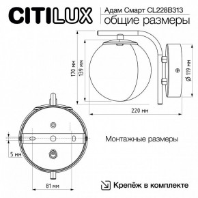 Бра Citilux Адам Смарт CL228B313 в Красноуральске - krasnouralsk.mebel24.online | фото 8