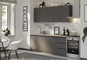 ЧЕЛСИ Кухонный гарнитур 2,0 м (Графит) в Красноуральске - krasnouralsk.mebel24.online | фото