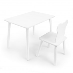 Детский комплект стол и стул «Мишка» Rolti Baby (белый/белый, массив березы/мдф) в Красноуральске - krasnouralsk.mebel24.online | фото