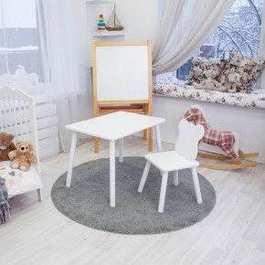 Детский комплект стол и стул «Мишка» Rolti Baby (белый/белый, массив березы/мдф) в Красноуральске - krasnouralsk.mebel24.online | фото 2
