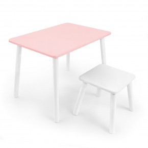 Детский комплект стол и табурет Rolti Baby (розовая столешница/белое сиденье/белые ножки) в Красноуральске - krasnouralsk.mebel24.online | фото