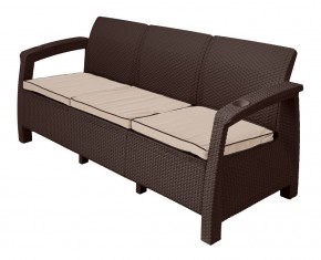 Диван Yalta Premium Sofa 3 Set (Ялта) шоколадный (+подушки под спину) в Красноуральске - krasnouralsk.mebel24.online | фото