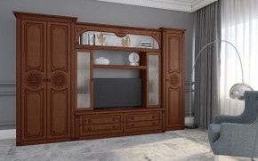 Гостиная Джулия 3.4 (Итальянский орех/Груша с платиной черной) в Красноуральске - krasnouralsk.mebel24.online | фото