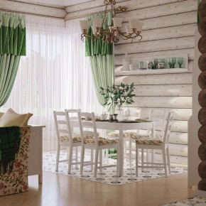 Комлект Вествик обеденный стол и четыре стула, массив сосны, цвет белый в Красноуральске - krasnouralsk.mebel24.online | фото 1