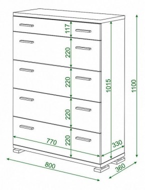 Комод Домино КМ-1 в Красноуральске - krasnouralsk.mebel24.online | фото 2