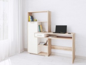 Компьютерный стол Квартет-8 дуб сонома/белый в Красноуральске - krasnouralsk.mebel24.online | фото