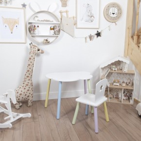 Комплект детский стол ОБЛАЧКО и стул ЗВЕЗДА ROLTI Baby (белая столешница/белое сиденье/цветные ножки) в Красноуральске - krasnouralsk.mebel24.online | фото
