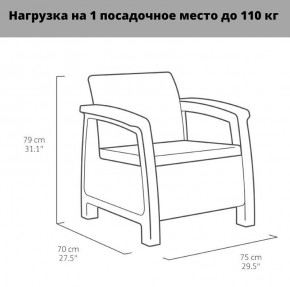 Комплект мебели Корфу Рест (Corfu Rest - without table) графит в Красноуральске - krasnouralsk.mebel24.online | фото 3