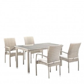 Комплект плетеной мебели T256C/Y376C-W85 Latte (4+1) + подушки на стульях в Красноуральске - krasnouralsk.mebel24.online | фото
