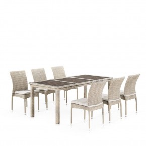 Комплект плетеной мебели T365/Y380C-W85 Latte (6+1) + подушки в Красноуральске - krasnouralsk.mebel24.online | фото 1