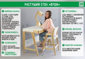 Комплект растущий стол и стул с чехлом 38 попугаев «Вуди» (Белый, Белый, Беж) в Красноуральске - krasnouralsk.mebel24.online | фото