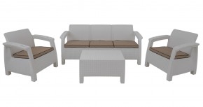 Комплект уличной мебели Yalta Premium Terrace Triple Set (Ялта) белый (+подушки под спину) в Красноуральске - krasnouralsk.mebel24.online | фото 1