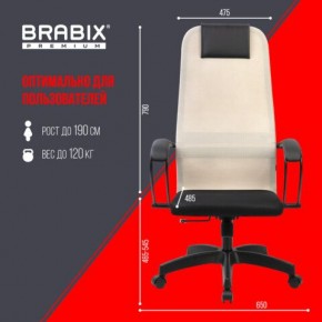 Кресло BRABIX PREMIUM "Ultimate EX-800" пластик, плотная двойная сетка Х2, черное/бежевое, 532916 в Красноуральске - krasnouralsk.mebel24.online | фото 6