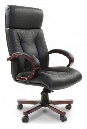 Кресло для руководителя Chairman 421 черный/орех темный, черный в Красноуральске - krasnouralsk.mebel24.online | фото 1