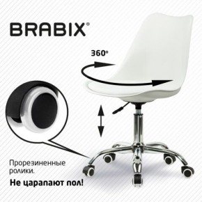 Кресло стул BRABIX "Eames MG-310 CH", хром, пластик белый, экокожа белая, 532923 в Красноуральске - krasnouralsk.mebel24.online | фото 7