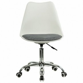 Кресло стул BRABIX "Eames MG-310 CH", хром, пластик белый, ткань серая, 532924 в Красноуральске - krasnouralsk.mebel24.online | фото 1