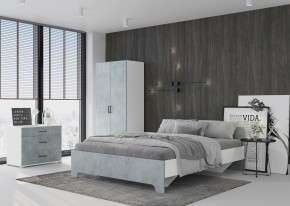 Кровать 1,6 VICTOR + основание (Белый-Бетон) в Красноуральске - krasnouralsk.mebel24.online | фото 4