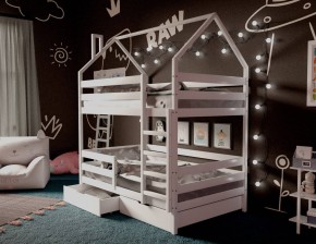 Кровать-домик двухъярусная 80*160 Белый в Красноуральске - krasnouralsk.mebel24.online | фото