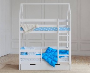 Кровать-домик двухъярусная 80*160 Белый в Красноуральске - krasnouralsk.mebel24.online | фото 5