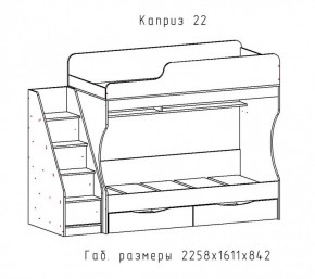 КАПРИЗ-22 Кровать двухъярусная 800 настил ЛДСП в Красноуральске - krasnouralsk.mebel24.online | фото 2