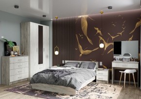 Кровать Гармония КР-602 1400 Дуб крафт серый/Дуб крафт белый в Красноуральске - krasnouralsk.mebel24.online | фото 2