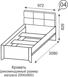 Кровать одинарная 900 Твист 04 в Красноуральске - krasnouralsk.mebel24.online | фото 2