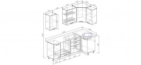 Кухня угловая Антрацит 2200х1000 (Стол. 38мм) в Красноуральске - krasnouralsk.mebel24.online | фото 2